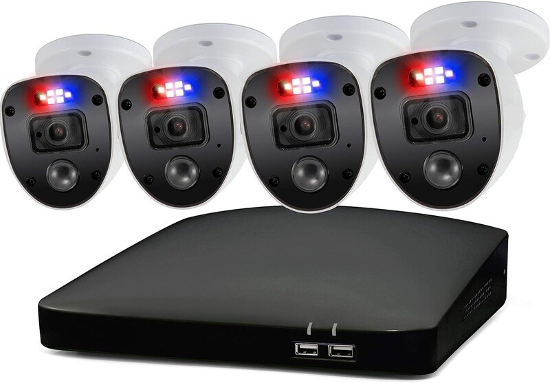 Home DVR Security Camera System with 1TB HDD, 4 Camera 8 Channel, 1080p Full HD Video, Indoor &amp; Outdoor Wired CCTV