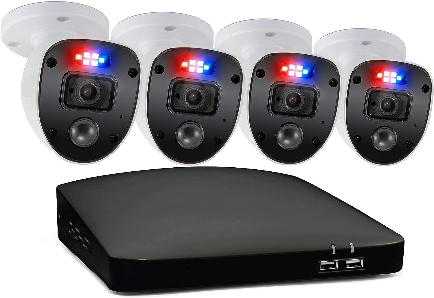 Home DVR Security Camera System with 1TB HDD, 4 Cameras, 8-Channel 1080p Full HD Indoor &amp; Outdoor Wired CCTV Surveillance