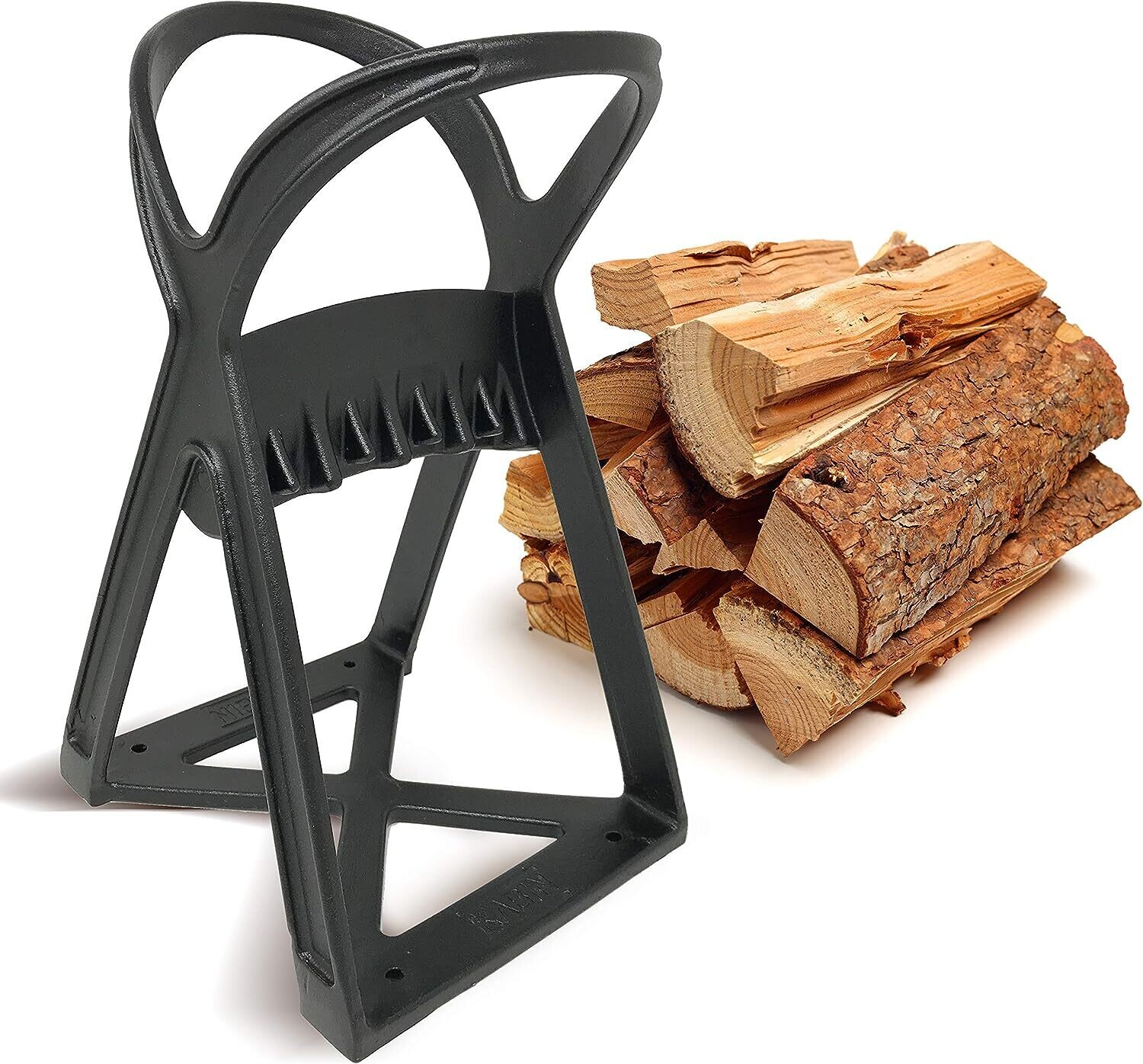 Kindle Quick Manual Log Splitting Tool - Steel Chisel Tip Splits Firewood Easily &amp; Safely