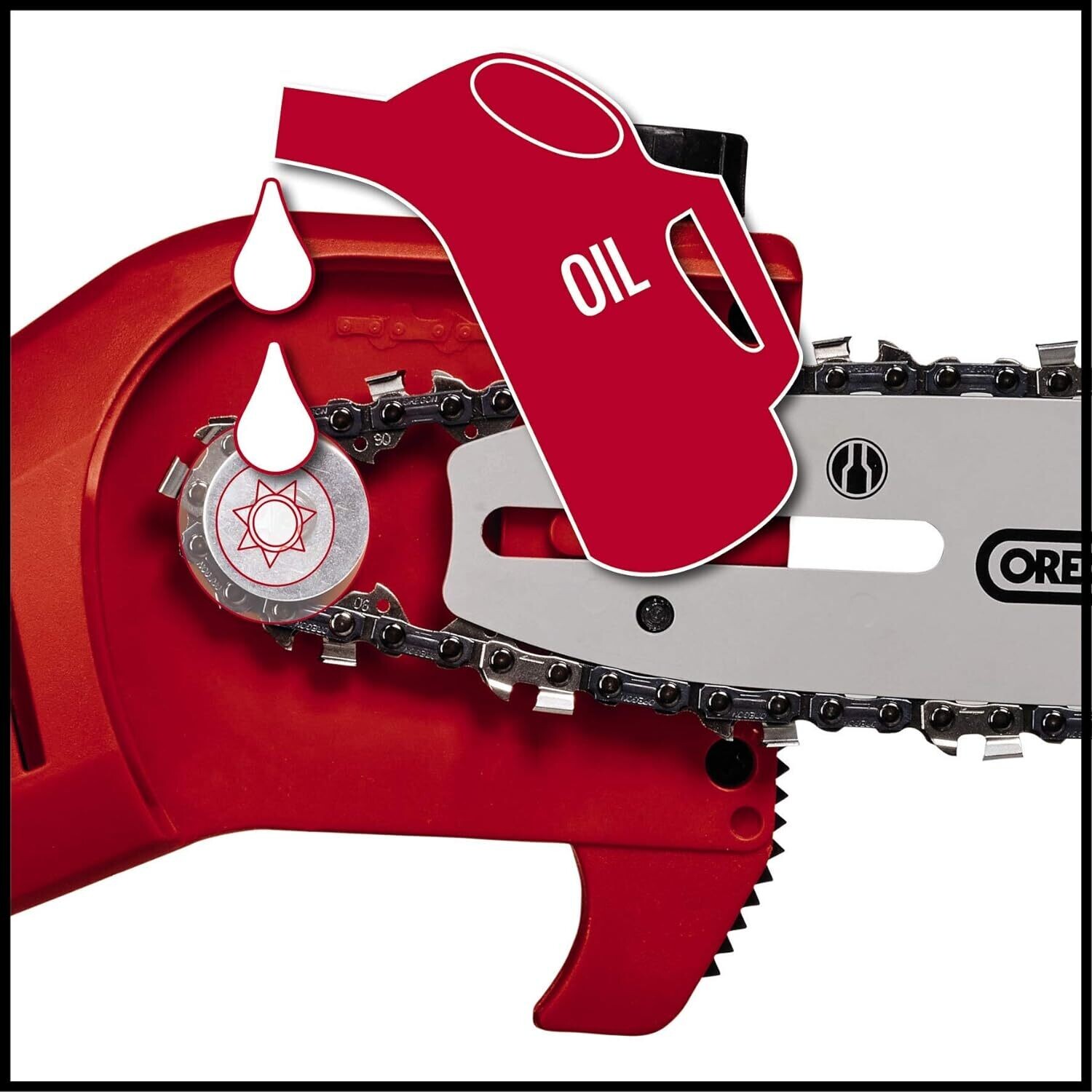 18V Cordless Pole Pruner with 20 cm Blade, 30° Tilt Motor Head, Extension Rod, and Metal Gear