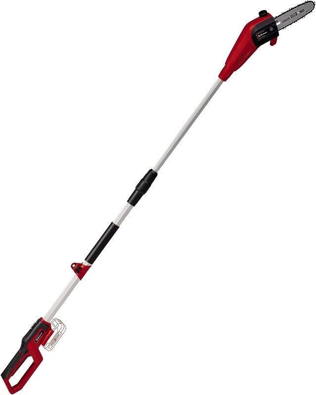 18V Cordless Pole Pruner with 20 cm Blade, 30° Tilt Motor Head, Extension Rod, and Metal Gear