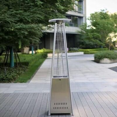 Pyramid Gas Patio Heater 13kw Outdoor Patio Gas Heater Garden, Camp, BBQ Parties Stainless Steel Pyramid Style