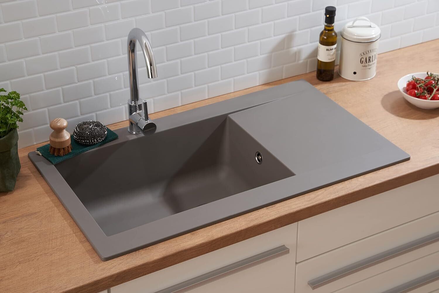 Modern Built-in Rectangular Granite Kitchen Sink
