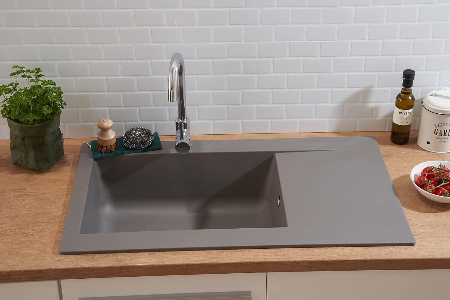 Modern Built-in Rectangular Granite Kitchen Sink