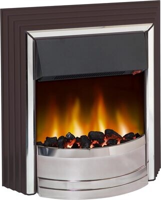 Thermostat and Adjustable 2kW Heater and Contemporary LED Flame Effect with a Choice of Coal or White Pebble