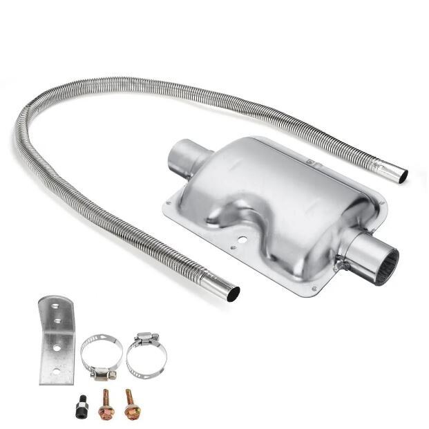 Replacement Stainless Steel Exhaust Pipe + Muffler Diesel Air Heater Accessories Part for 12V 2 KW / 5 KW / 8 KW