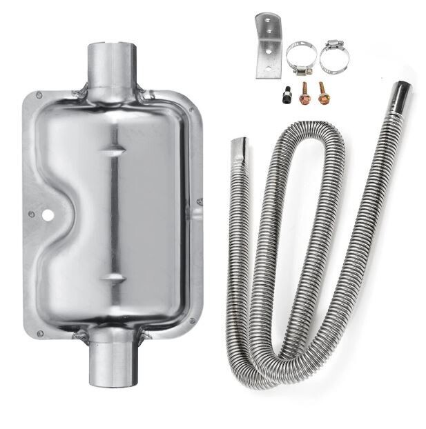 Replacement Stainless Steel Exhaust Pipe + Muffler Diesel Air Heater Accessories Part for 12V 2 KW / 5 KW / 8 KW
