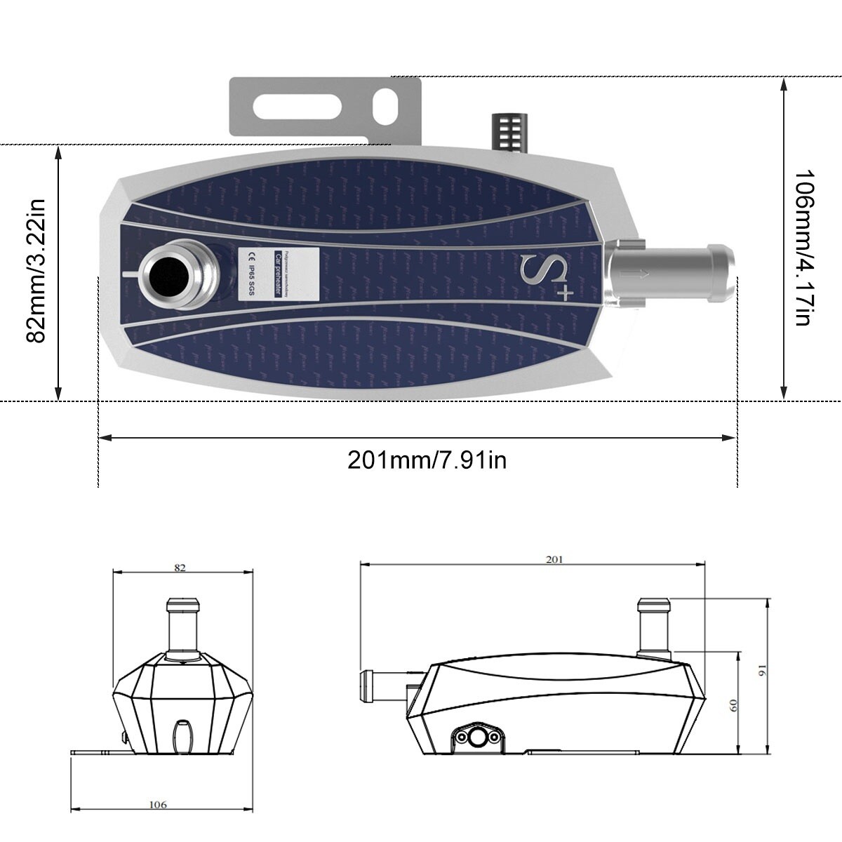 Car Engine Heater 3000W, IP65, 220V Preheater for Parking with Water Tank, Air Coolant Heating, EU Plug