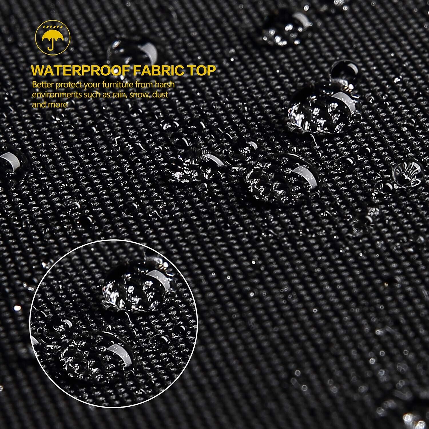 Garden Furniture Covers with Air Vent, Waterproof, Windproof, Anti-UV, Heavy Duty Rip-Proof 600D Oxford Fabric Patio Set Cover, Square