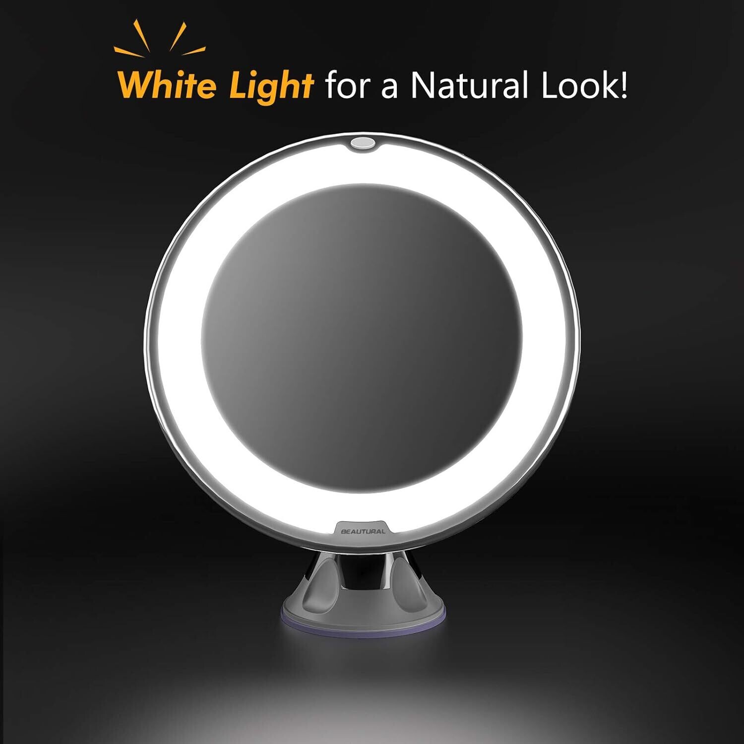 Magnification LED Illuminated Make-Up Mirror 360° Swivel with Integrated Suction Cup Shaving Mirror Wall