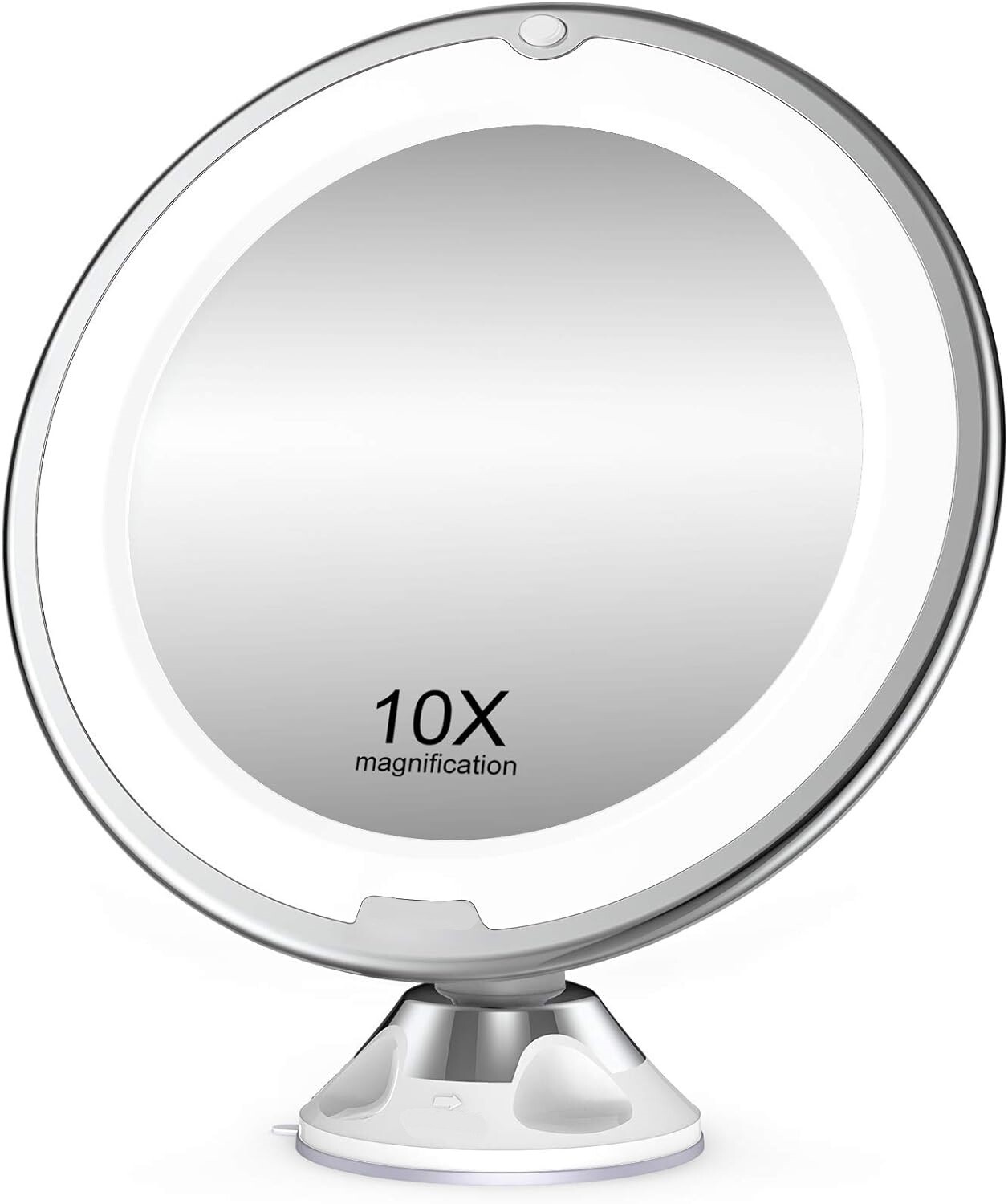 Magnification LED Illuminated Make-Up Mirror 360° Swivel with Integrated Suction Cup Shaving Mirror Wall