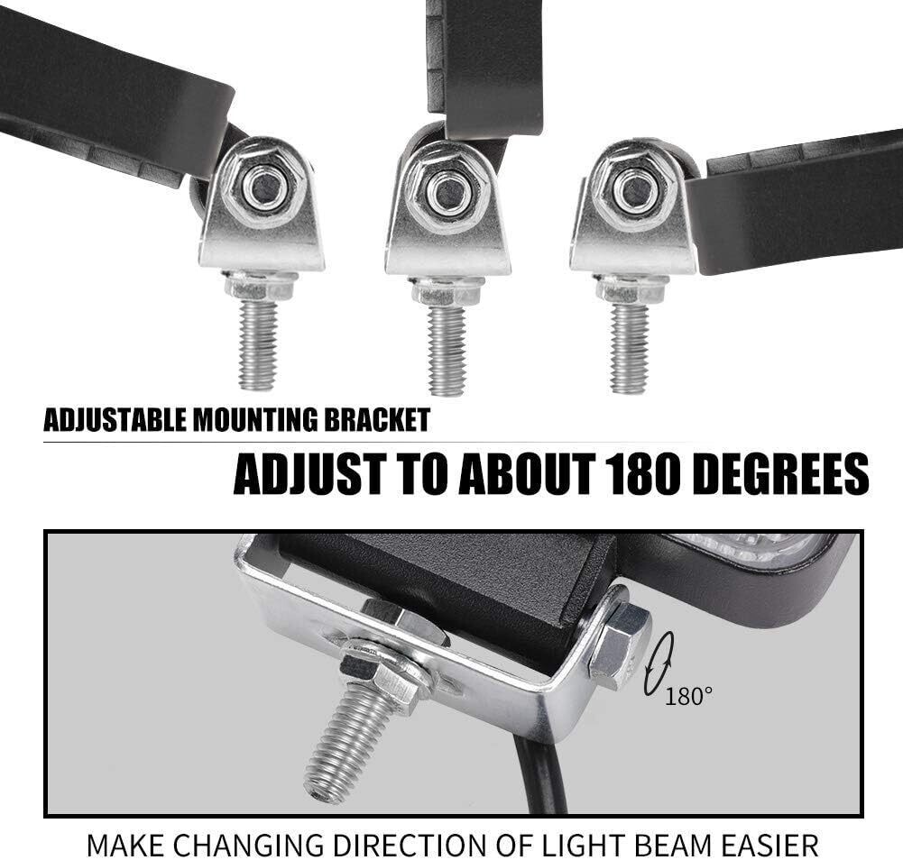 12V/24V LED Off-Road Auxiliary Headlights – 4-Piece Work Light Set for Tractors, Cars, Excavators, SUVs, UTVs, and ATVs