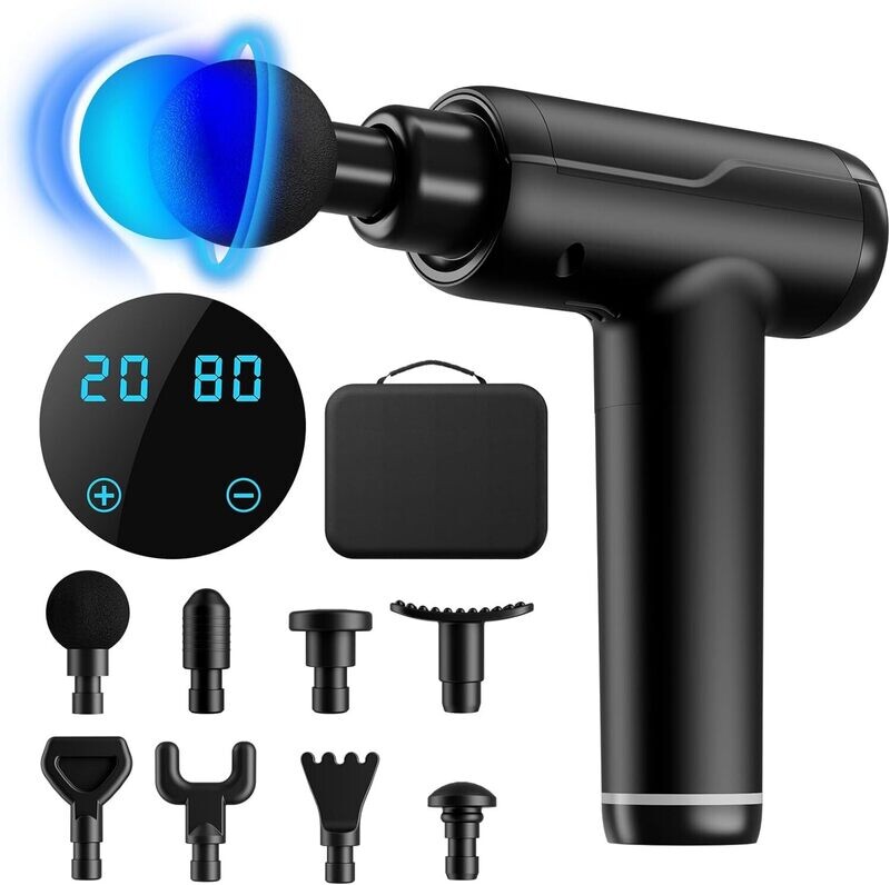 Massage Gun with 8 Massage Heads Portable Muscle Massage Device