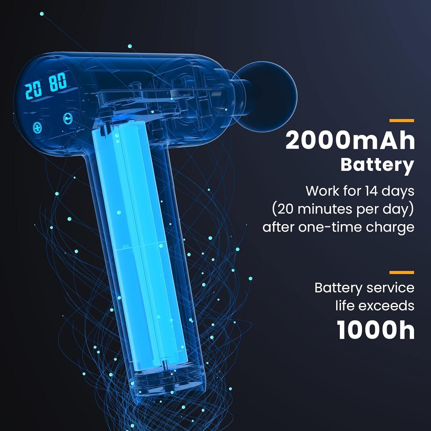 Massage Gun with 8 Massage Heads Portable Muscle Massage Device