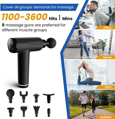 Massage Gun with 8 Massage Heads Portable Muscle Massage Device