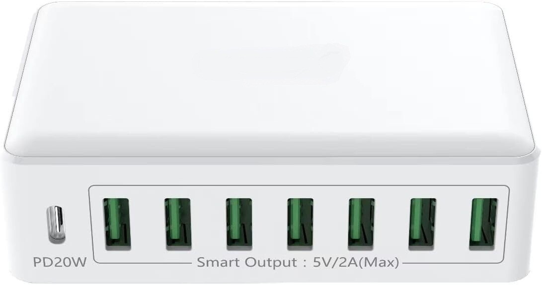 USB Charger 60W 12A USB Charging Station Multiple USB Socket USB Charger Desktop Charger for iPhone iPad, Smartphone Android Tablet and more