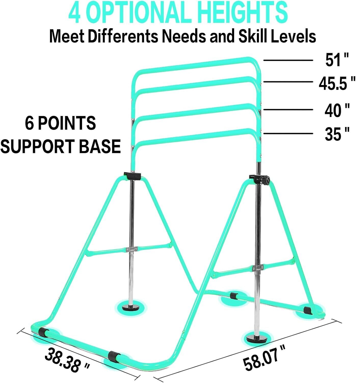 Adjustable Height Gymnastics Bars for Kids - Folding Garden Home Fitness Stretching Equipment, Ideal Gift Set for Gym Training, Suitable for Girls and Boys