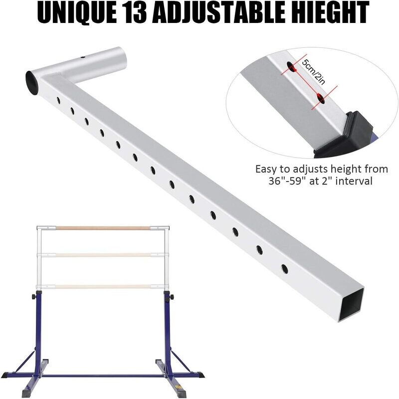 Horizontal Expandable Gymnastics Kids Bar  Multifunction Gym Training Equipment Home Training Adjustable Height Kip Bar 12 Levels