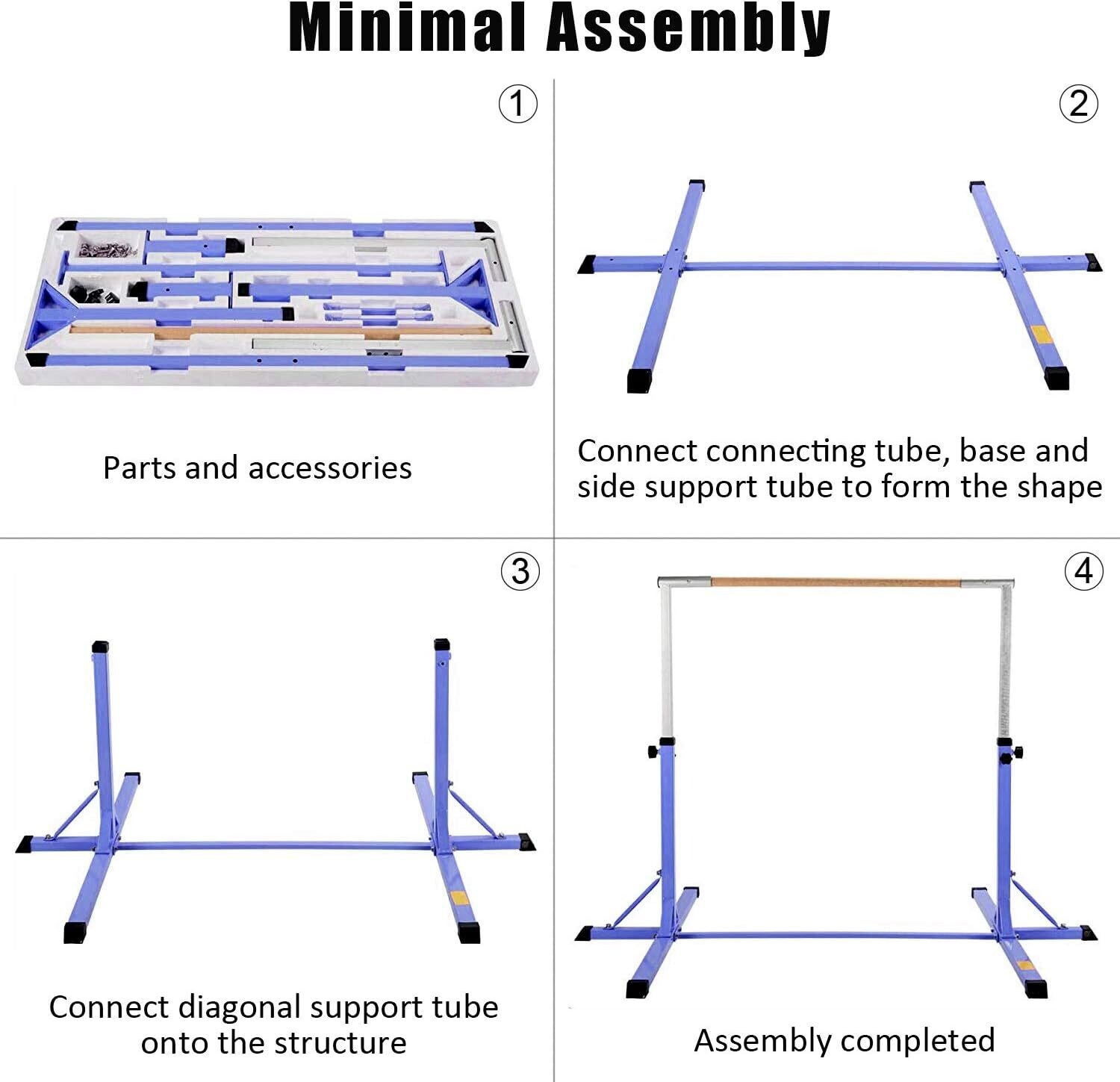 Kids Gym Bar Horizontal Expandable Multifunction Gym Training Equipment Home Training Adjustable Height Kip Bar 12 Levels