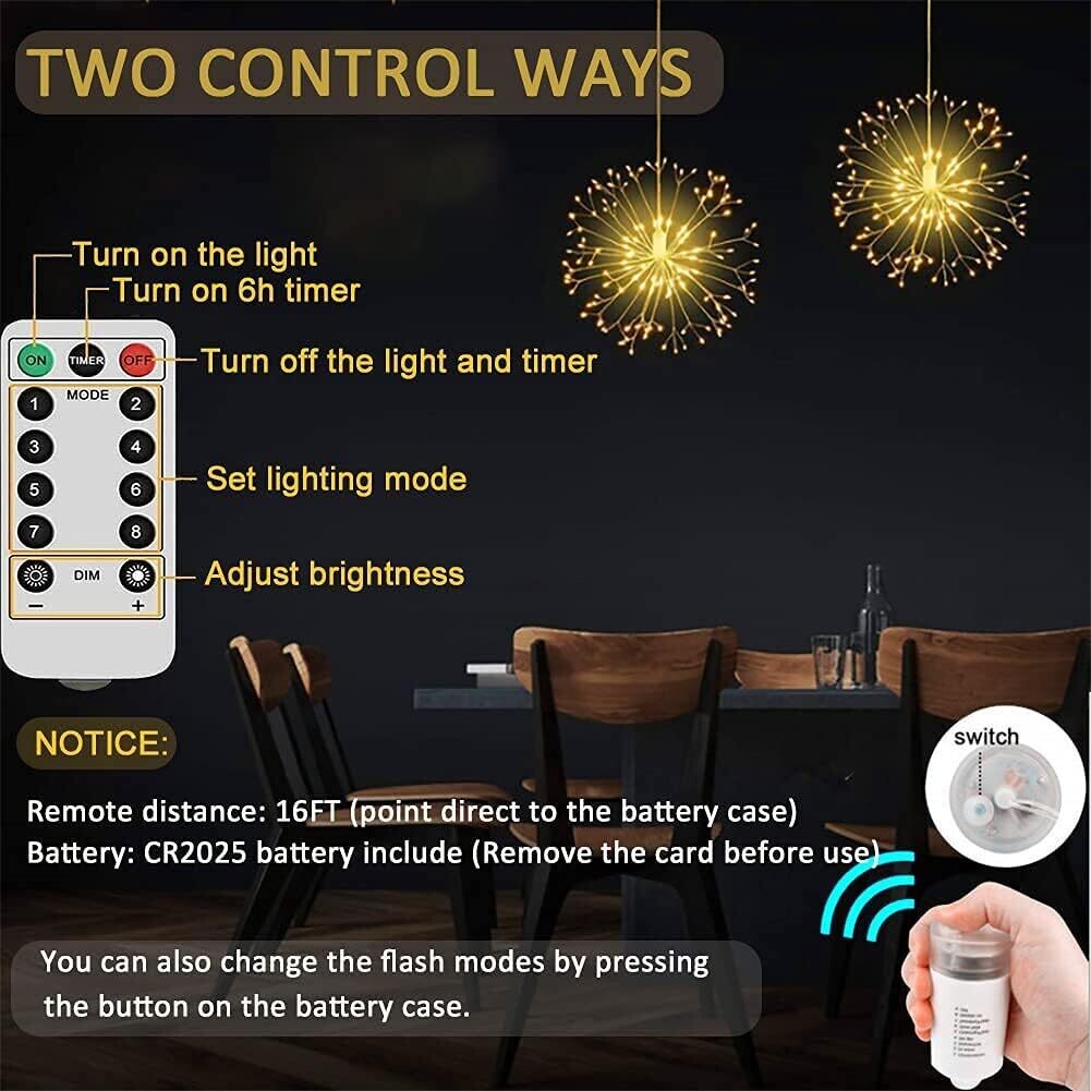Battery Powered 8 Modes Fairy Lights – Flexible String Lights for Indoor and Outdoor Decor