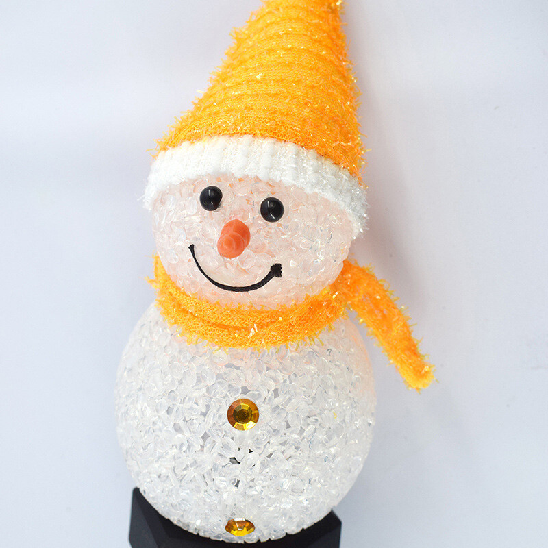 Snow Man Solar Christmas Lights Outdoor Waterproof Post Lamp Lawn Landscape Garden Decoration Lights