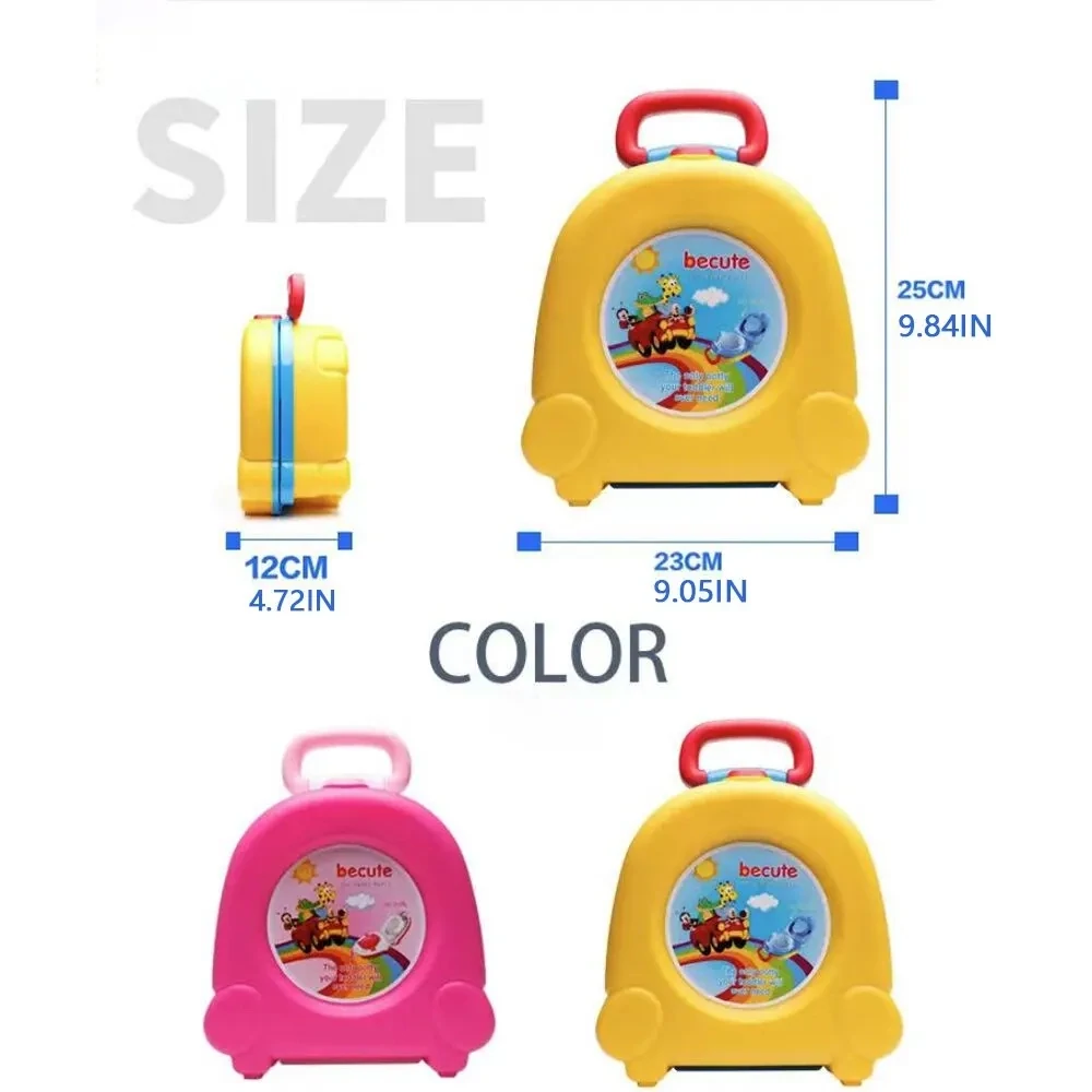 Travel Portable Kids Foldable Sink Baby Can Camp Bucket Cover Toilet Trainer Carries Outdoor Child With Charming Cartoon