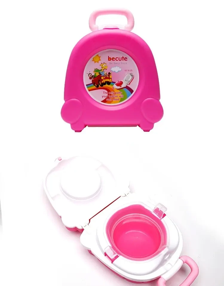 Travel Portable Kids Foldable Sink Baby Can Camp Bucket Cover Toilet Trainer Carries Outdoor Child With Charming Cartoon