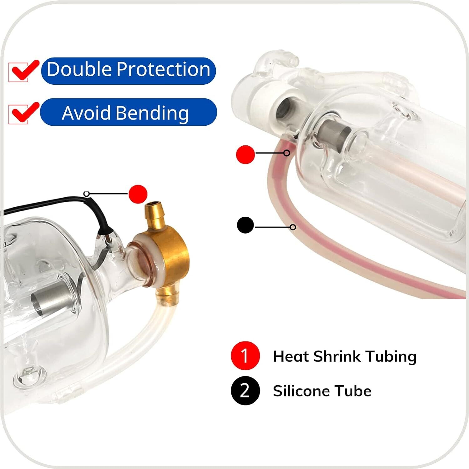 40W - 150W CO2 Laser Tubes for Laser Engraving and Cutting Machines, High-Performance Laser Tubes
