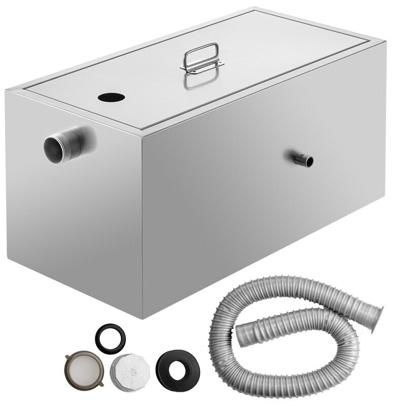 Stainless Steel Grease Interceptor Grease Trap Water Oil Trap Filter Separator Kitchen Waste Water Treatment for Restaurant Home