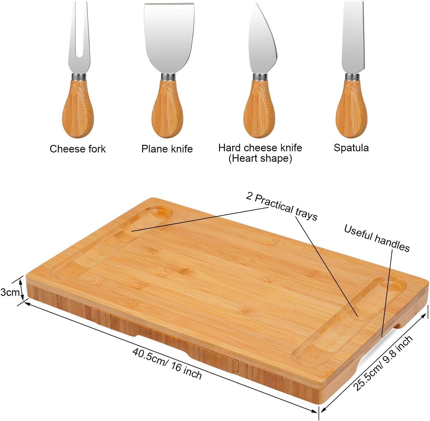 Cheese Board for Cutting Fruit, Food, and Charcuterie