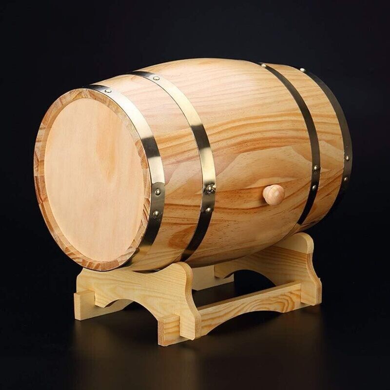 1.5L - 10L Wine Dispenser Oak Barrel Wooden Barrel Wine Making Kit with Tap Wooden Stand No Leak Age of Your Own Spirits