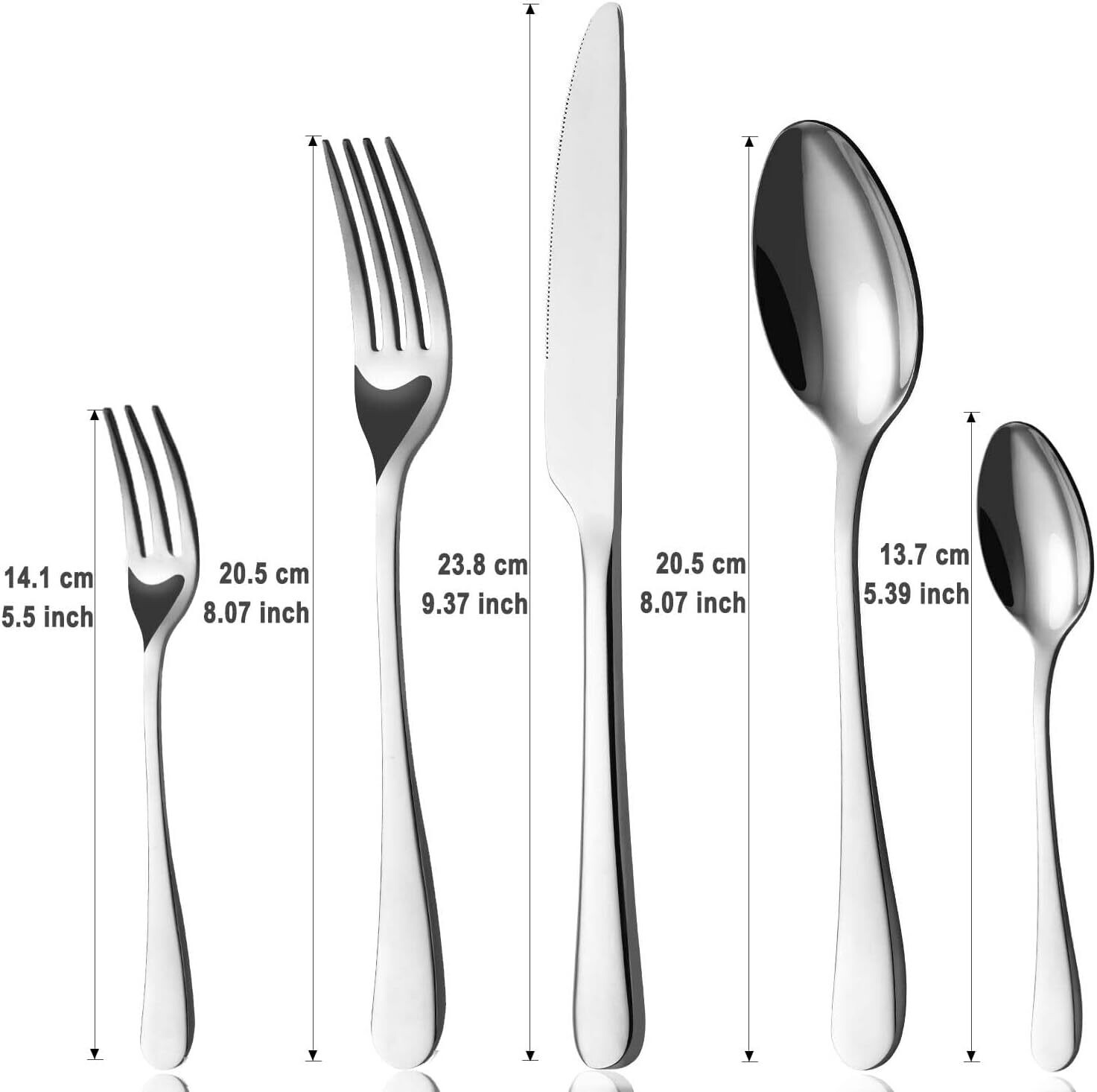 60-Piece Flatware Set with Knife, Fork, and Spoon, Mirror Polished Stainless Steel Cutlery, Dishwasher Safe Dining Utensils for Family and Gatherings