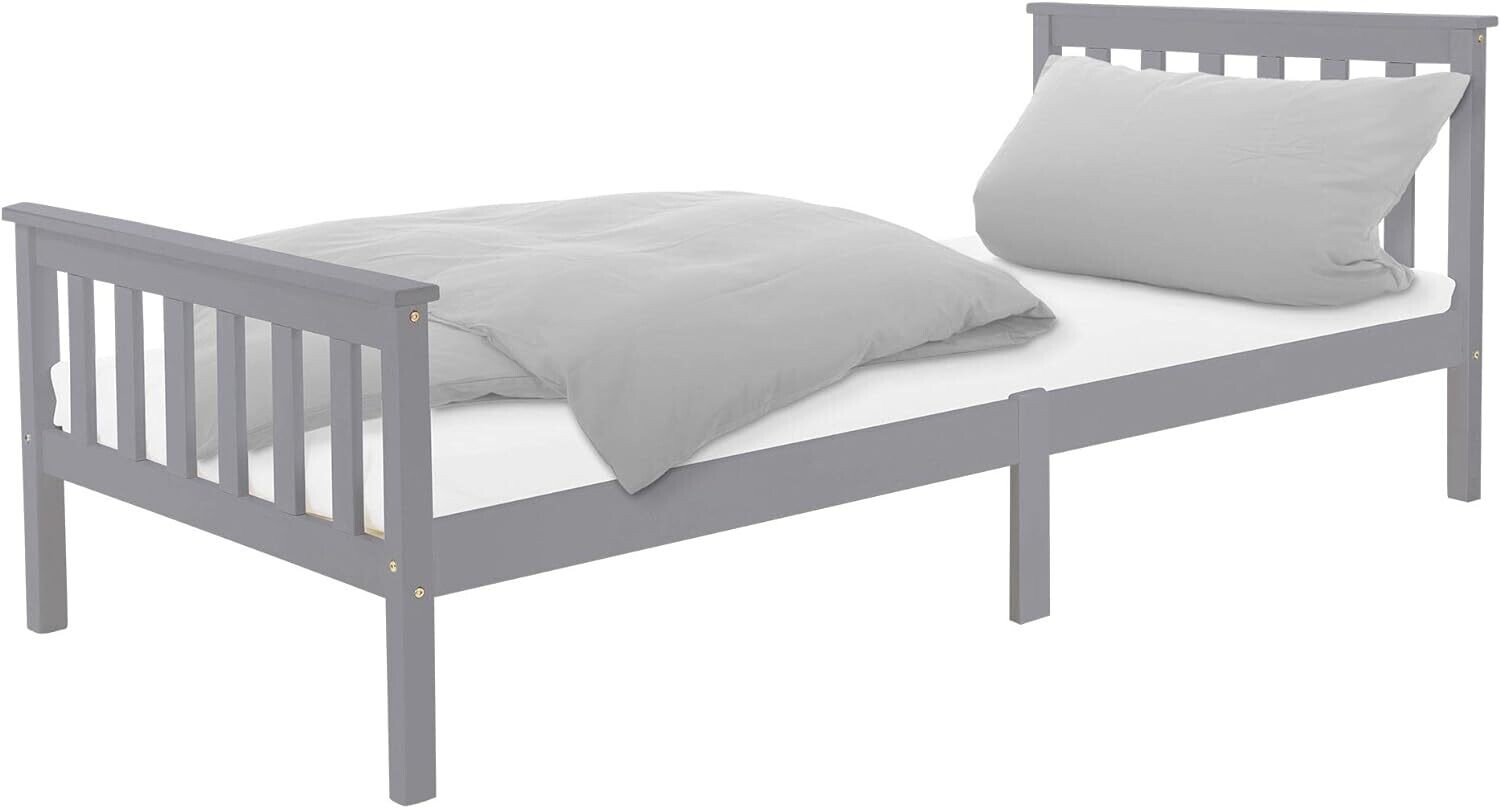 White Modern Single 3ft Kids/Adult Sleeping Bed Wooden Frame