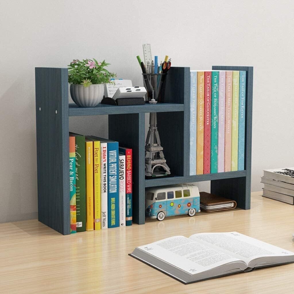 Multipurpose Bookshelf for Office &amp; Home, Expandable Desktop Stand Bookshelf, Office Storage Rack