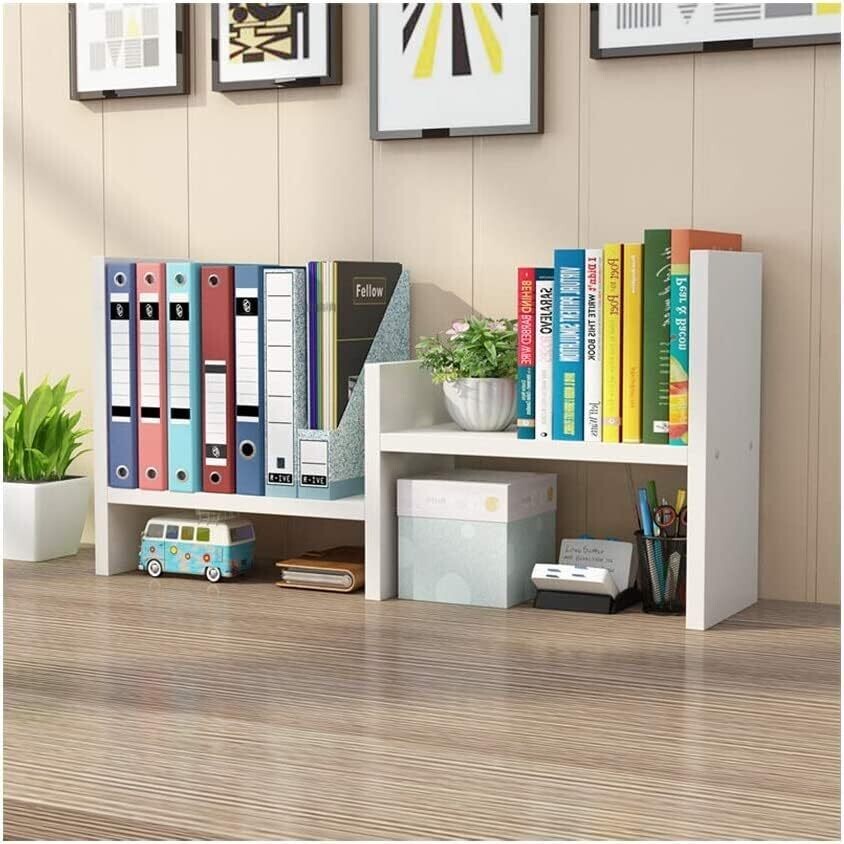 Multipurpose Bookshelf for Office &amp; Home, Expandable Desktop Stand Bookshelf, Office Storage Rack