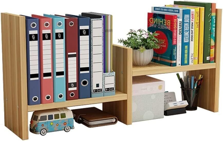Multipurpose Bookshelf for Office &amp; Home, Expandable Desktop Stand Bookshelf, Office Storage Rack