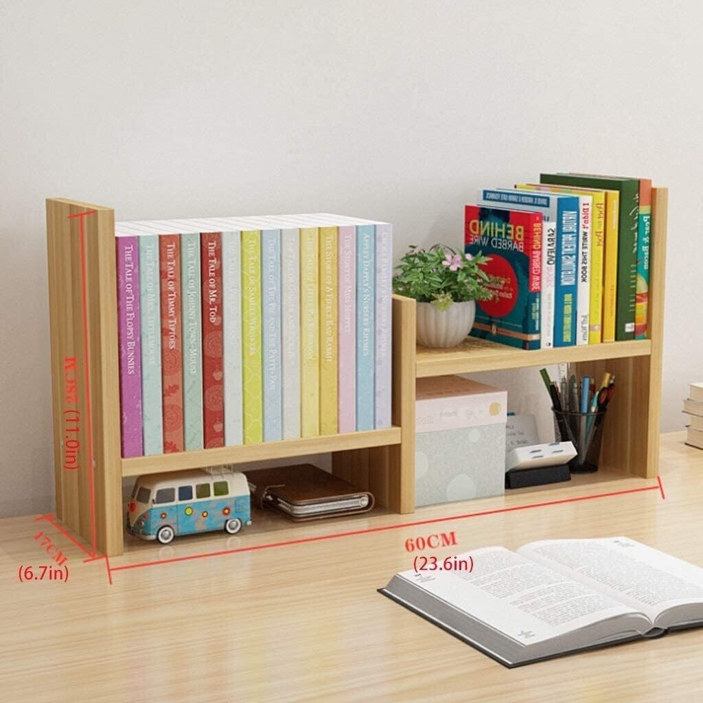 Multipurpose Bookshelf for Office &amp; Home, Expandable Desktop Stand Bookshelf, Office Storage Rack