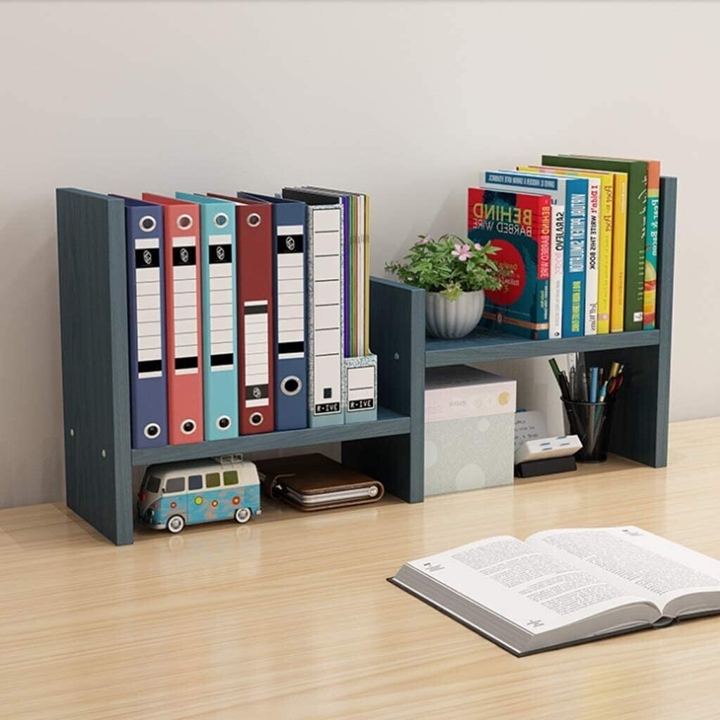 Multipurpose Bookshelf for Office &amp; Home, Expandable Desktop Stand Bookshelf, Office Storage Rack