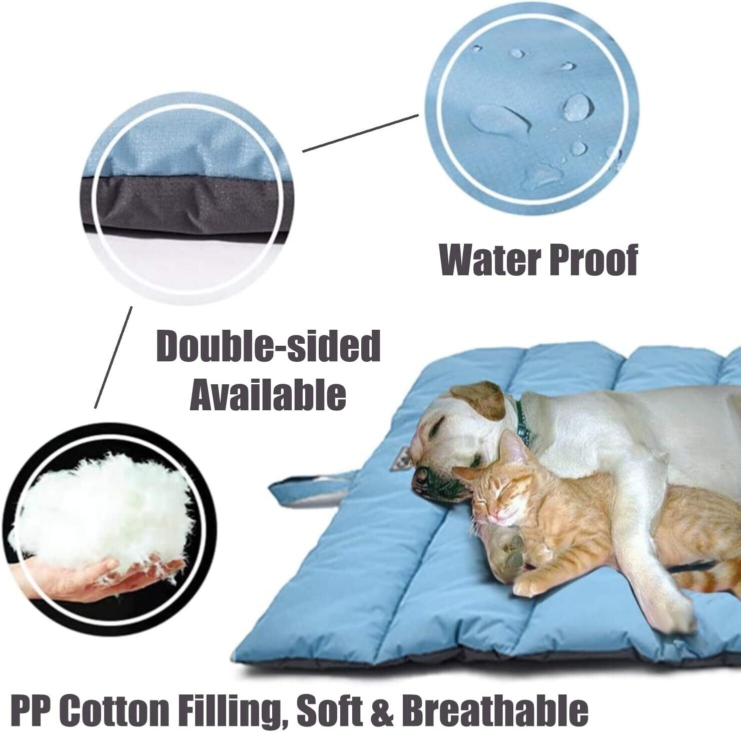 Large Dogs Foldable Washable Waterproof Dog Mat for Outdoor Use, Pet-Friendly Portable Dog Mat Travel Blanket for Dogs and Cats with Multiple Uses: Picnic Blanket 110 by 68 cm.