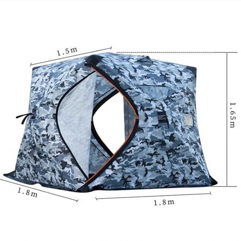 2-8 People Ice Fishing Shelter Portable Pop-Up Water/Windproof Tent Easily Set-Up for Outdoors Winter Fishing Camping Hiking