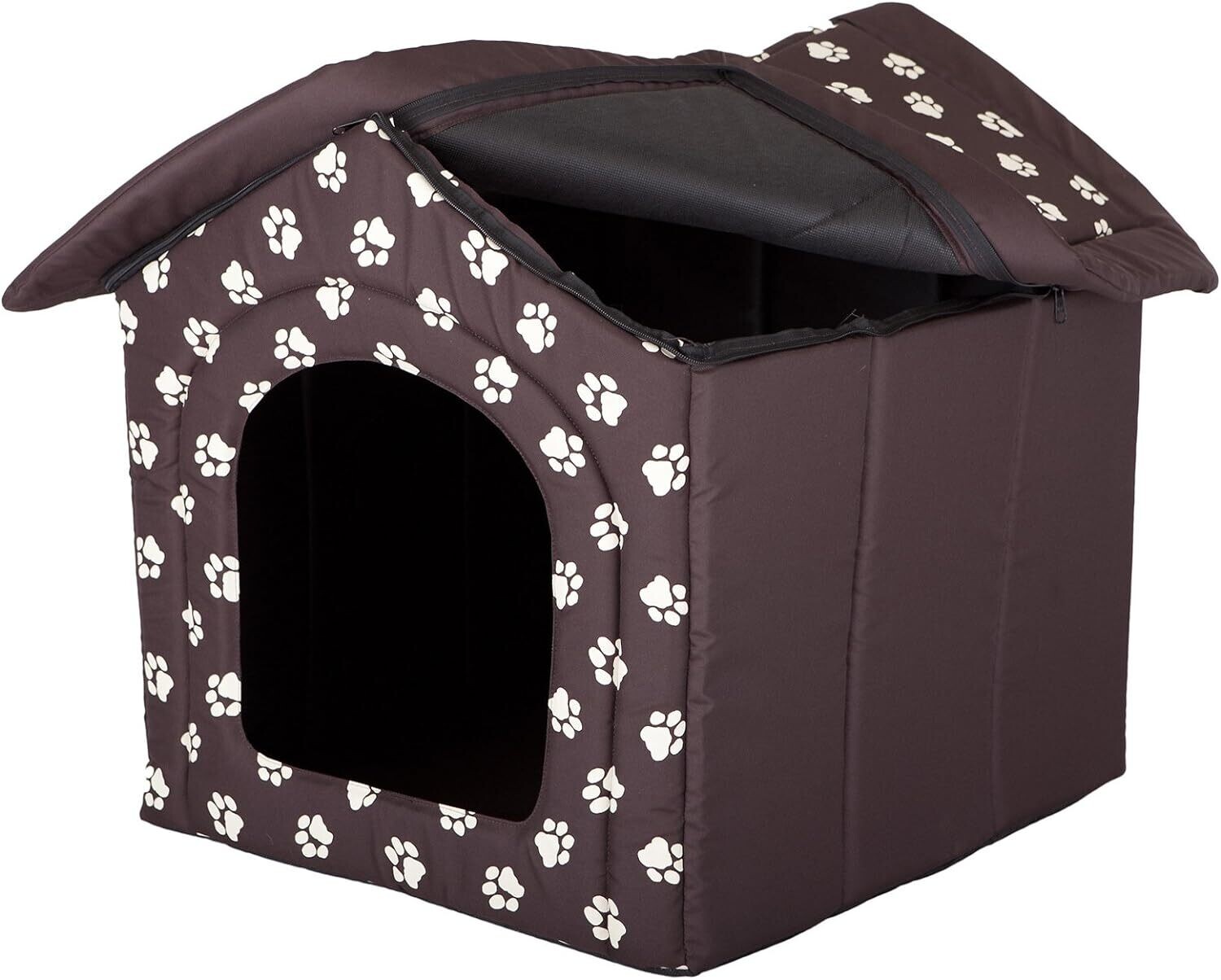 Waterproof Dog House Hut with Paws Removable Roof Size of Dog Kennel: 4 Strong Cordura Fabric, 60x55 cm, EU Product; Machine Washable 30°C; Scratch-Resistant