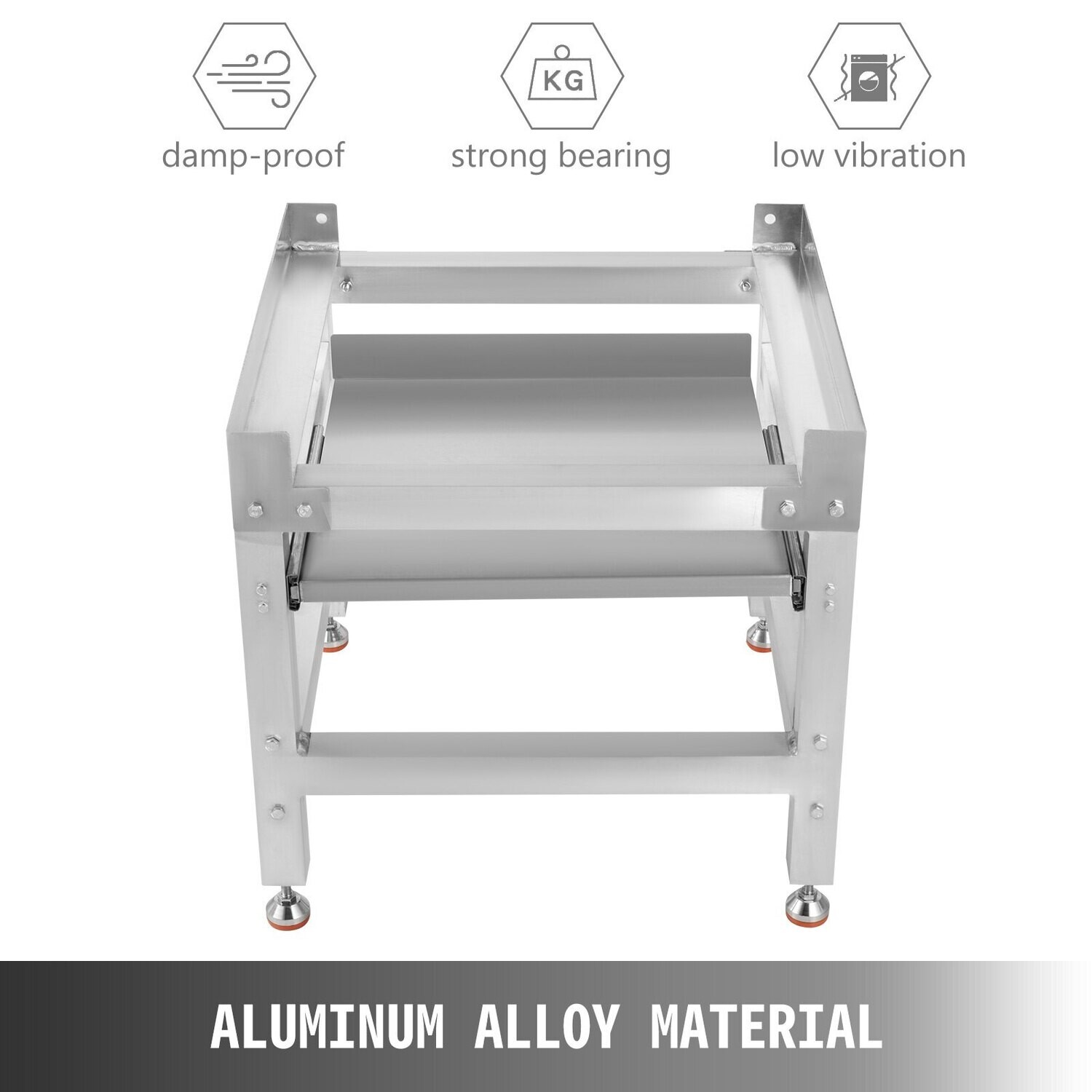 4 Adjustable Feet Washing Machine Stand 48x25 Inch,  for Washer and Dryer Stand Aluminum Washing Machine Base with Two 66LBS Trays