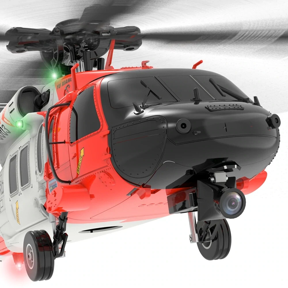 6-Axis Gyro GPS Optical Flow Positioning 5.8G Dual Brushless Motor Flybarless RC Helicopter 1:47 Scale RTF, Equipped with 1 Battery and Camera