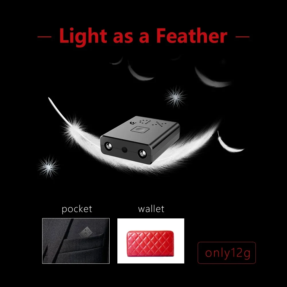 HD 1080p Lightweight Wifi Mini Camera Night Vision Video &amp; Audio Recorder Motion Detection Micro Camcorder App Remote Monitoring