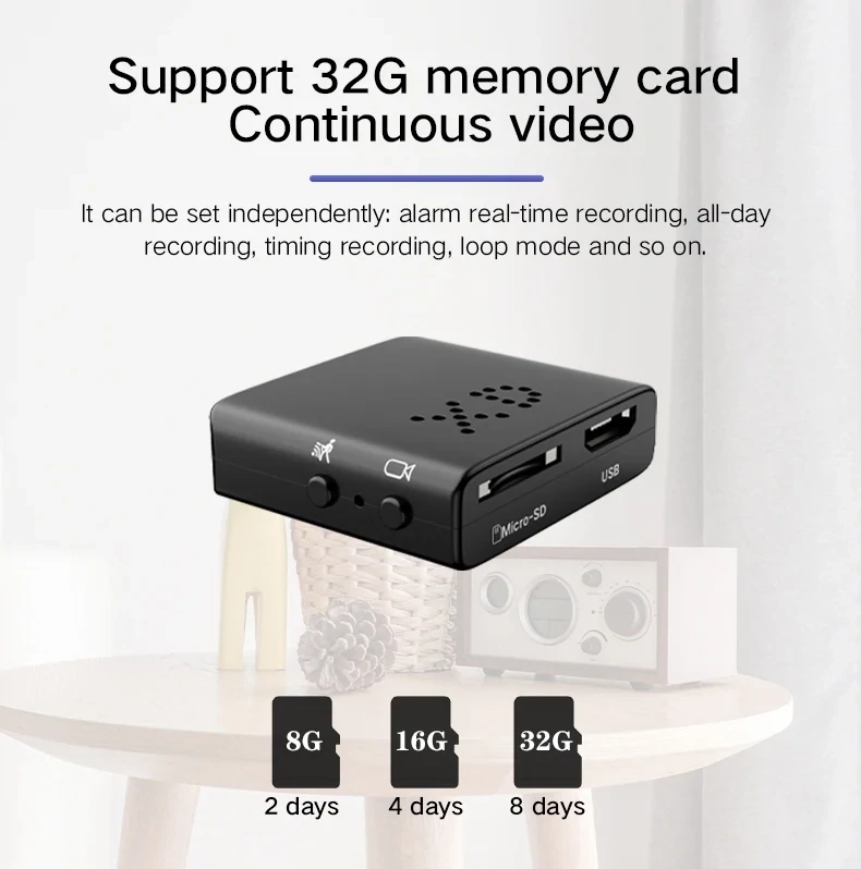 HD 1080p Lightweight Wifi Mini Camera Night Vision Video &amp; Audio Recorder Motion Detection Micro Camcorder App Remote Monitoring