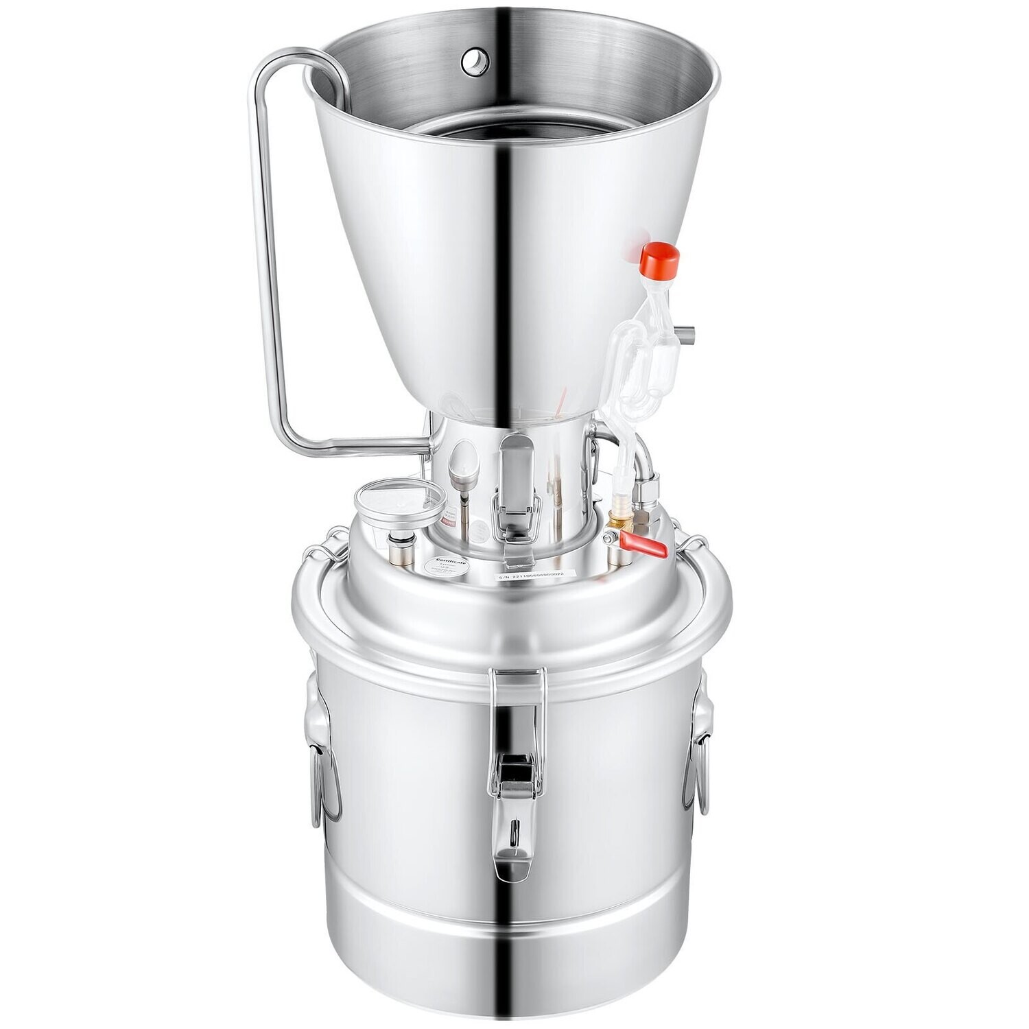 12L/20L/30L/50L - Alcohol Distiller Home Distillation System Water Alcohol Silver 220-240V, Moonshine Still Distiller Machine for Whiskey, Brandy, Fruit Brandies, etc.