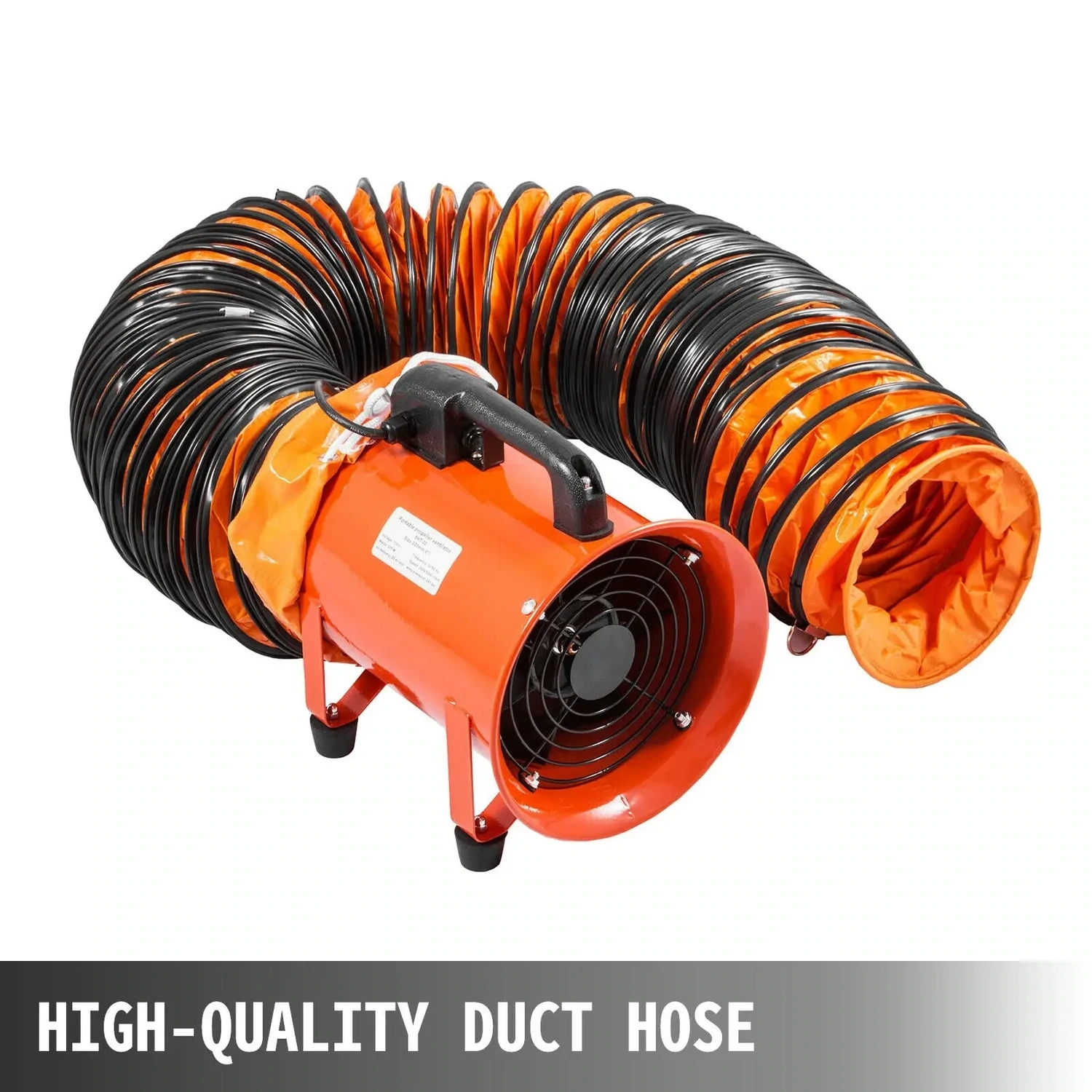 Portable Industrial Extractor Fan, Axial Blower, Porcelain Dust Extractor Fan, Ventilation Workshop, 8 Inch, 230W