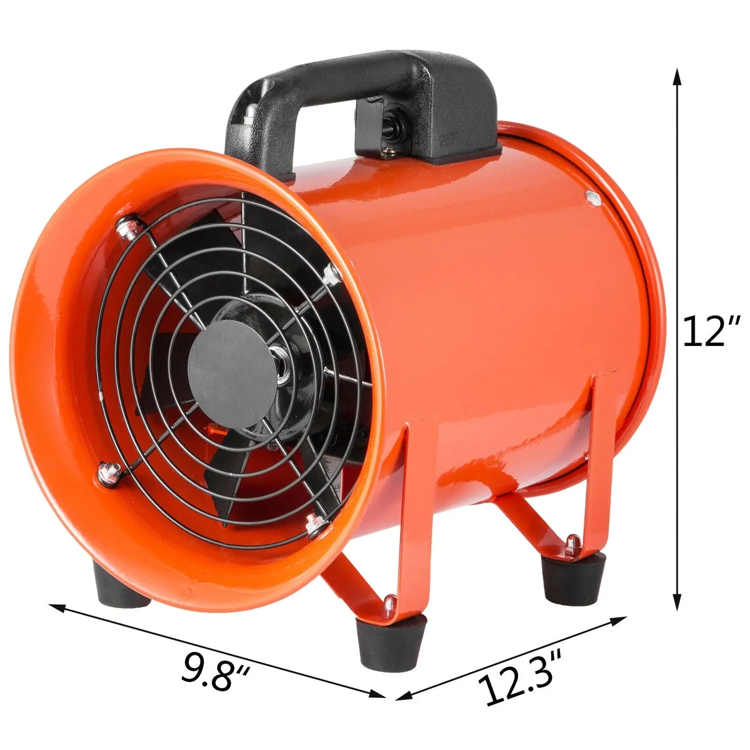 Portable Industrial Extractor Fan, Axial Blower, Porcelain Dust Extractor Fan, Ventilation Workshop, 8 Inch, 230W