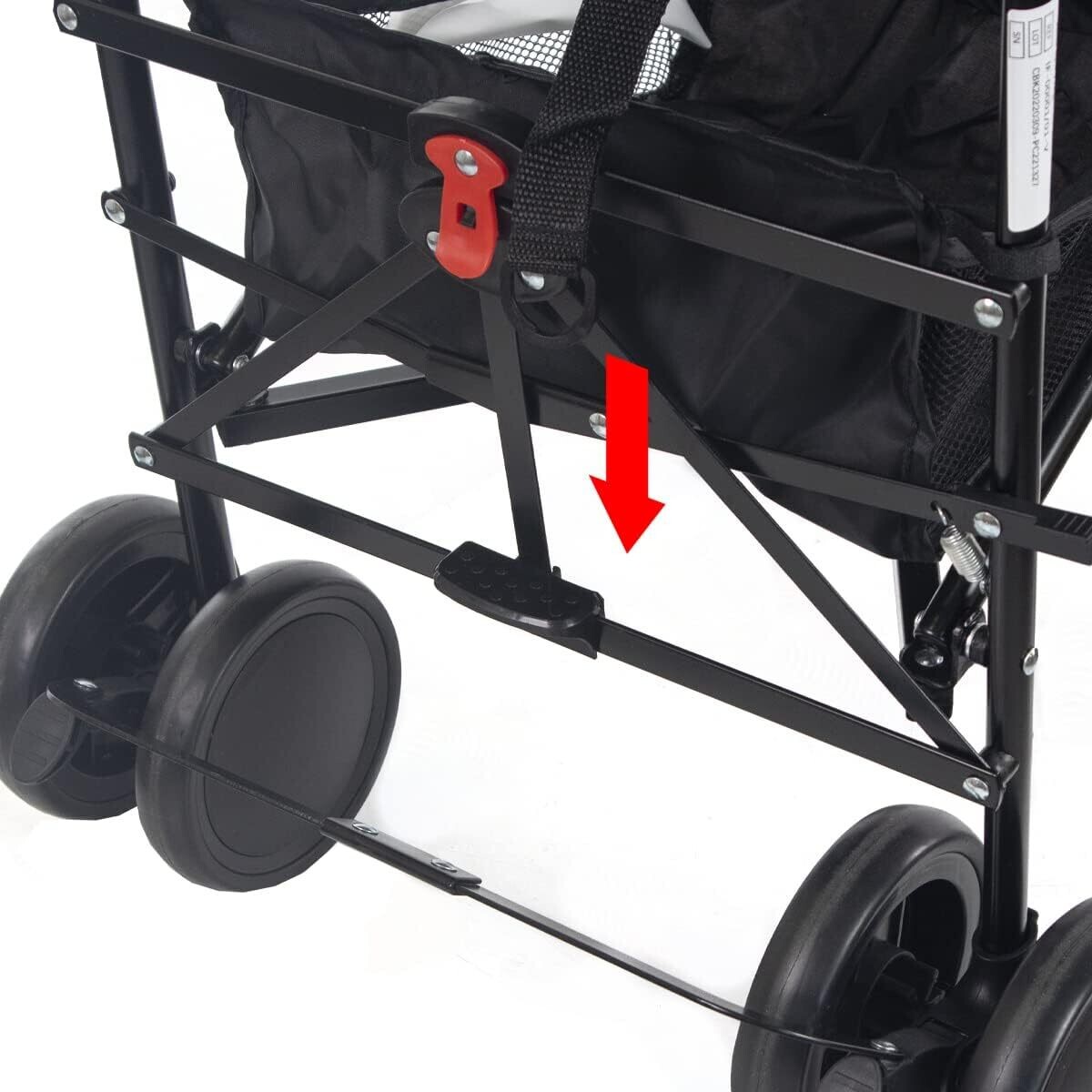 Stroller Pushchair with cover, infant, Pushchair for Toddlers Up to 15 kg (33 lb), Reclining Backrest, Buggy, Double Safety System, Wheels, Lightweight, Grey and Black