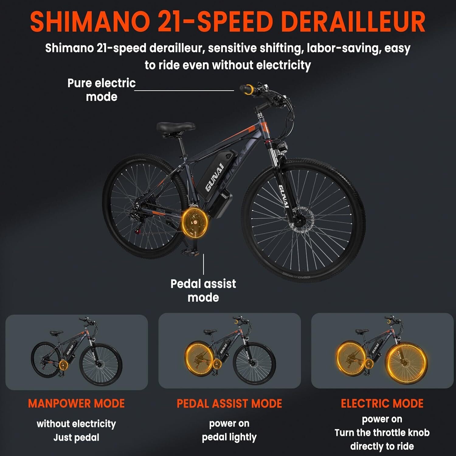 Cube 2.0 Travel City Bike Bicycle  Electric Bikes For Adults 29&quot; 48V 15Ah Professional E Bike 21 Speed Gears E Bikes For Men LCD Display